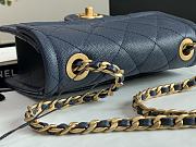 Chanel Small Flap Bag Grained Leather Navy Blue AS2356 14.5x18x8cm - 2