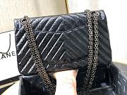 Chanel Medium Reissue 2.55 Aged Chervon Leather Black Metal 25cm - 5