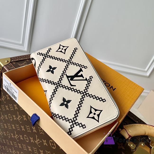 Louis Vuitton Zippy Wallet Monogram Empreinte Creme/Black M81141 19.5x10.5x2.5cm - 1