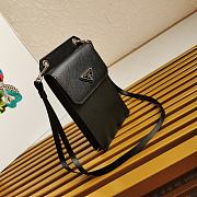 Prada Runway Saffiano Leather Smartphone Case Black 2ZH068 19x11cm - 4