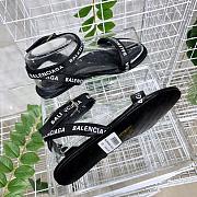Balenciaga Allover Logo Ankle Strap Sandals Black  - 2