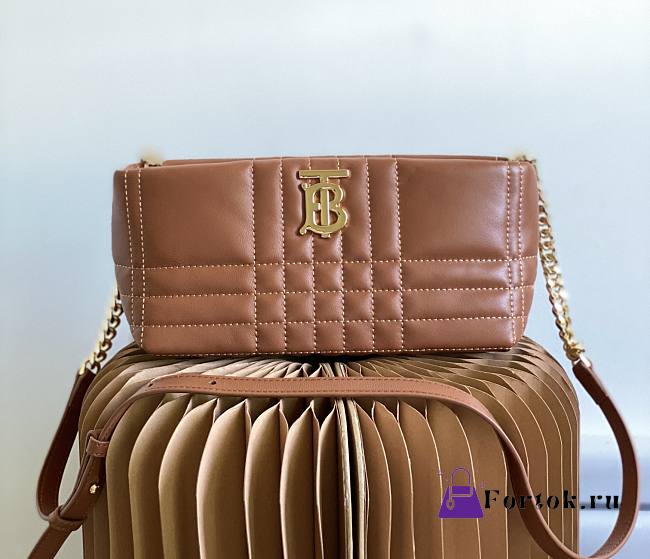 Burberry Small Lola Shoulder Bag Quilted Brown 27.5x11x12cm - 1