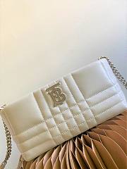 Burberry Small Lola Shoulder Bag Quilted White 27.5x11x12cm - 3