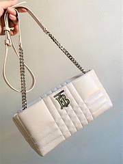 Burberry Small Lola Shoulder Bag Quilted White 27.5x11x12cm - 2