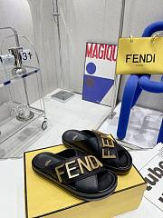 Fendi Logo Lettering Slides Black - 1