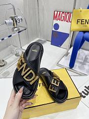 Fendi Logo Lettering Slides Black - 6