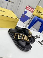 Fendi Logo Lettering Slides Black - 5