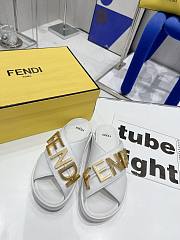 Fendi Logo Lettering Slides White - 1