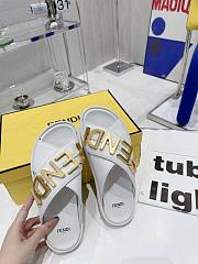 Fendi Logo Lettering Slides White - 2