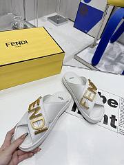 Fendi Logo Lettering Slides White - 3