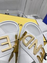 Fendi Logo Lettering Slides White - 5