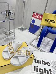 Fendi Logo Lettering Slides White - 6