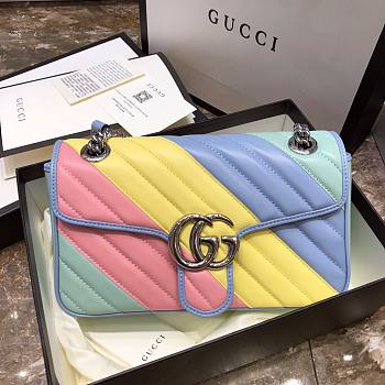 Gucci GG Marmont Matelassé Leather Multi Color 443497 26x15x7cm