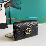 Gucci Mini GG Marmont Matelassé Bag Black 474575 20x13x6cm - 6