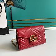 Gucci Mini GG Marmont Matelassé Bag Red 474575 20x13x6cm - 6