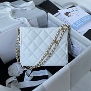 Chanel Small Hobo Bag Grained Leather White AS3223 16x19x8cm  - 4