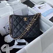 Chanel Small Hobo Bag Grained Leather Black AS3223 16x19x8cm - 1