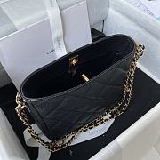Chanel Small Hobo Bag Grained Leather Black AS3223 16x19x8cm - 6