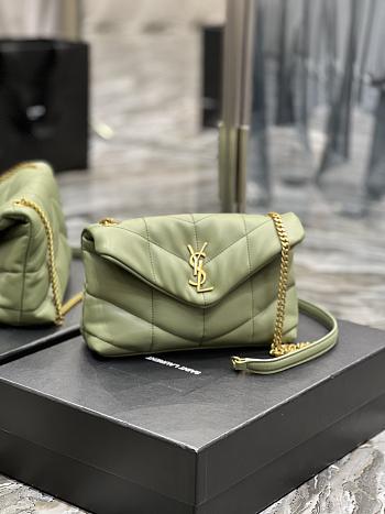 Ysl Mini Puffer Loulou Toy Bag Lambskin Leather Light Green 620333 23×15.5×8.5cm