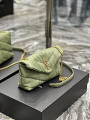 Ysl Mini Puffer Loulou Toy Bag Lambskin Leather Light Green 620333 23×15.5×8.5cm - 5