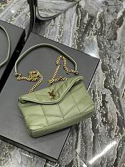Ysl Mini Puffer Loulou Toy Bag Lambskin Leather Light Green 620333 23×15.5×8.5cm - 4