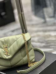 Ysl Mini Puffer Loulou Toy Bag Lambskin Leather Light Green 620333 23×15.5×8.5cm - 3