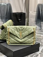 Ysl Medium Puffer Bag In Leather Light Green 5774751 35x23x13.5cm - 1