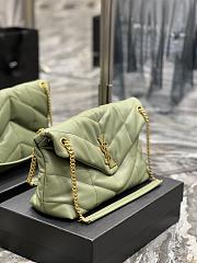 Ysl Medium Puffer Bag In Leather Light Green 5774751 35x23x13.5cm - 6