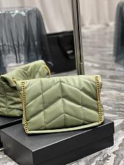 Ysl Medium Puffer Bag In Leather Light Green 5774751 35x23x13.5cm - 3