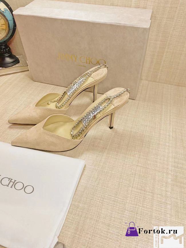 Jimmy Choo Seada 100 Nude Pink Suede  - 1