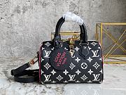 Louis Vuitton Speedy 20 Monogram Leather Black/White/Pink M46088 20.5x13.5x12cm - 1