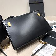 Ysl Manhattan Chain Bag Leather Black 636478 24x16x5cm - 3