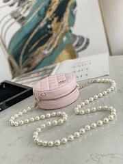 Chanel Round Clutch With Pearl Chain Pink A68055 12x12x4.5cm - 2