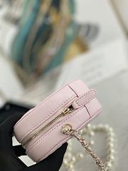 Chanel Round Clutch With Pearl Chain Pink A68055 12x12x4.5cm - 3