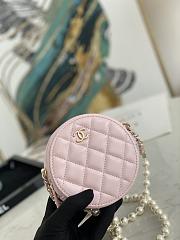 Chanel Round Clutch With Pearl Chain Pink A68055 12x12x4.5cm - 6