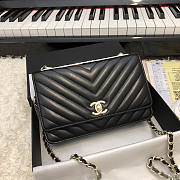 Chanel Chervon Trendy CC WOC Black A80982 19cm - 1