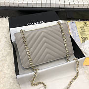 Chanel Chervon Trendy CC WOC Grey A80982 19cm - 2