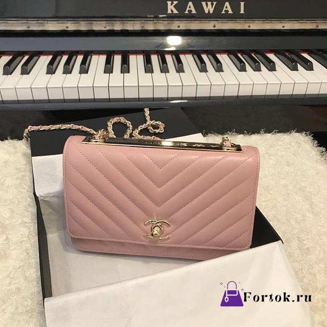 Chanel Chervon Trendy CC WOC Pink A80982 19cm - 1