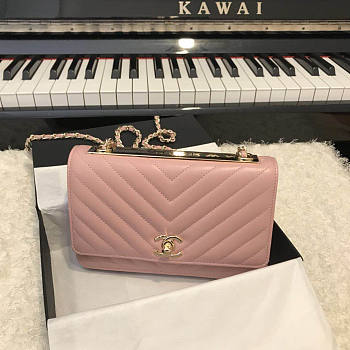 Chanel Chervon Trendy CC WOC Pink A80982 19cm