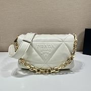 Prada Padded Nappa Shoulder Bag Leather White 1BD306 31x19x8.5cm - 6