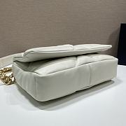 Prada Padded Nappa Shoulder Bag Leather White 1BD306 31x19x8.5cm - 5
