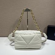 Prada Padded Nappa Shoulder Bag Leather White 1BD306 31x19x8.5cm - 3