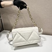 Prada Padded Nappa Shoulder Bag Leather White 1BD306 31x19x8.5cm - 2