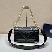 Prada Padded Nappa Shoulder Bag Leather Black 1BD306 31x19x8.5cm - 1
