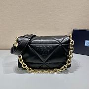 Prada Padded Nappa Shoulder Bag Leather Black 1BD306 31x19x8.5cm - 6