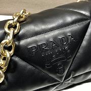 Prada Padded Nappa Shoulder Bag Leather Black 1BD306 31x19x8.5cm - 2