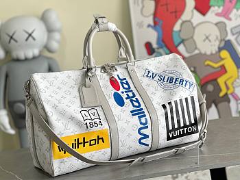 Louis Vuitton Bandoulière 50 Logo Story White M44643 50x29x23cm