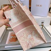 Dior Small Book Tote Pink Embroidery M1296 36.5x28x17.5cm - 2
