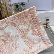Dior Small Book Tote Pink Embroidery M1296 36.5x28x17.5cm - 4