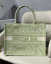 Dior Small Book Tote Green Embroidery M1296 36.5x28x17.5cm - 1